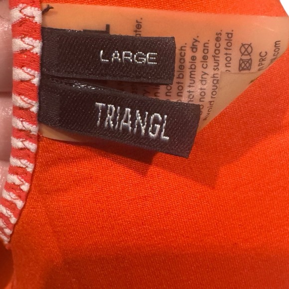 TRIANGL Valentine red & white striped  retro summer vacation pool bikini top L - Picture 5 of 6